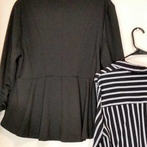 Black peplum-style blazer
